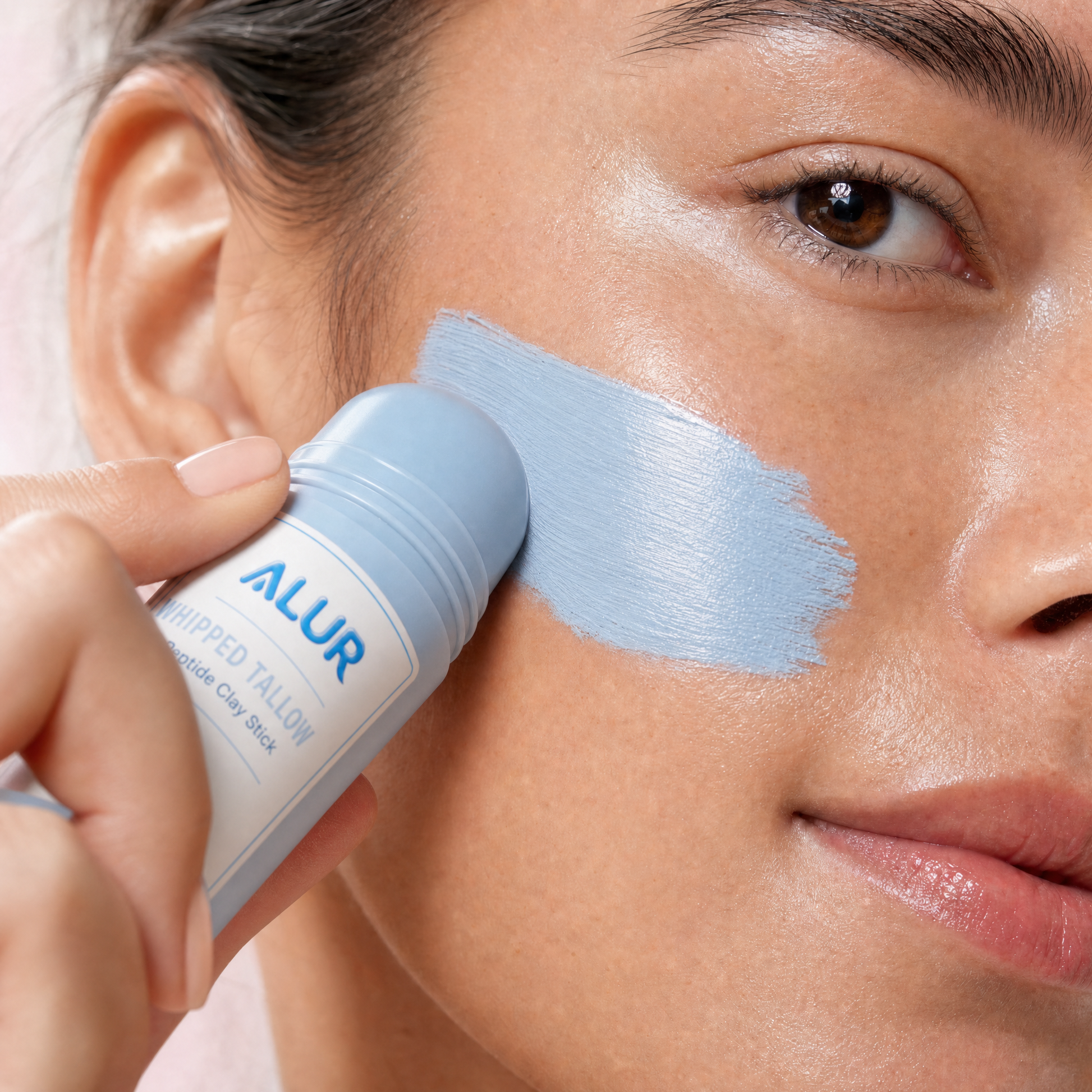 ALUR Whipped Tallow Peptide Clay Stick - Skin Application