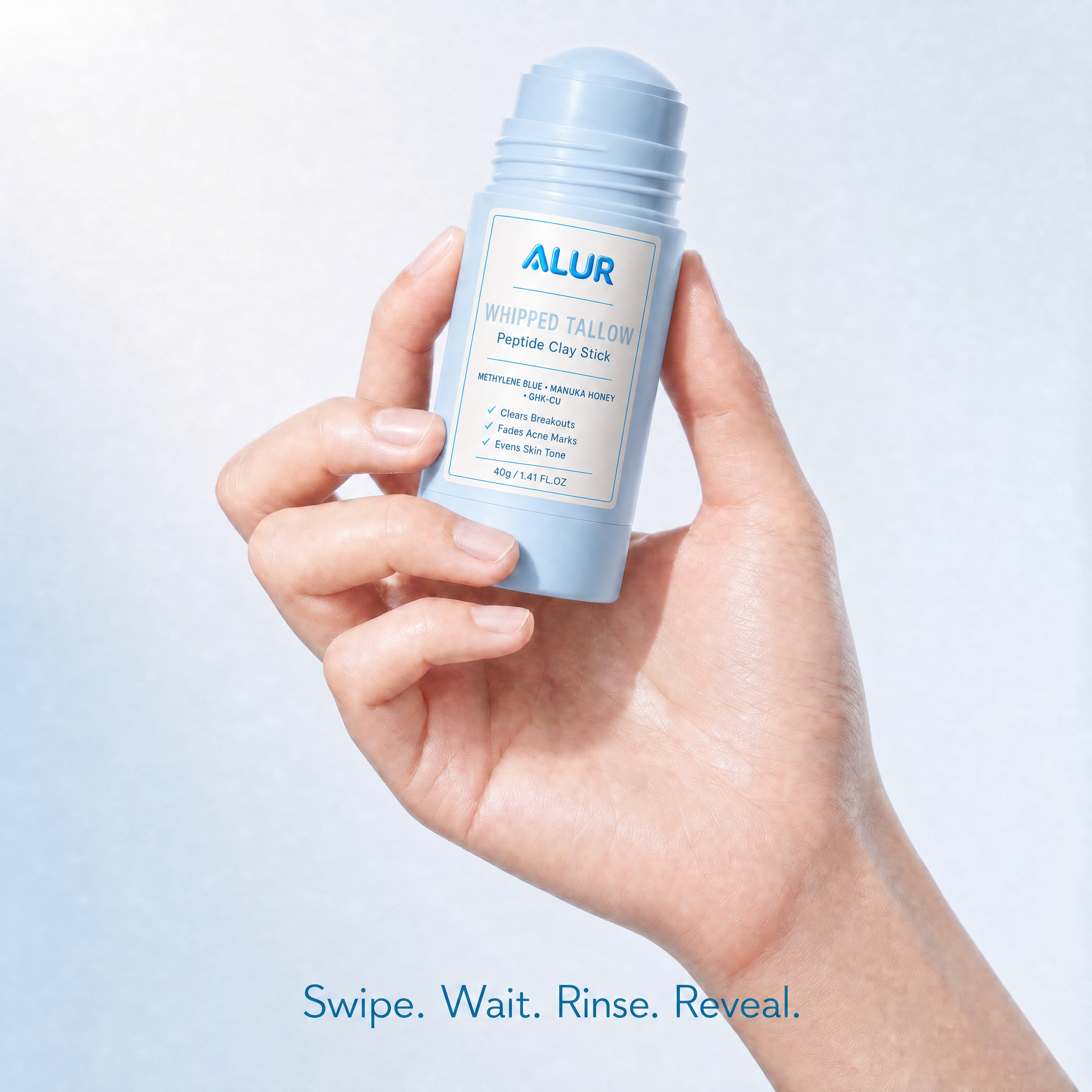 ALUR Whipped Tallow Peptide Clay Stick - Hand Lifestyle